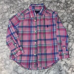 Ralph Lauren Toddler plaid button down dress shirt Easter